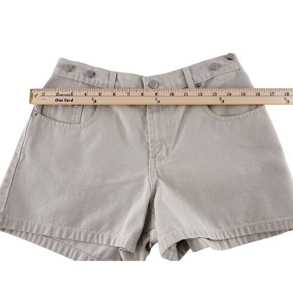 LEI Surplus High-Waisted Denim Shorts Size 5 Beige 100% Cotton Y2k Juniors - Picture 4 of 6